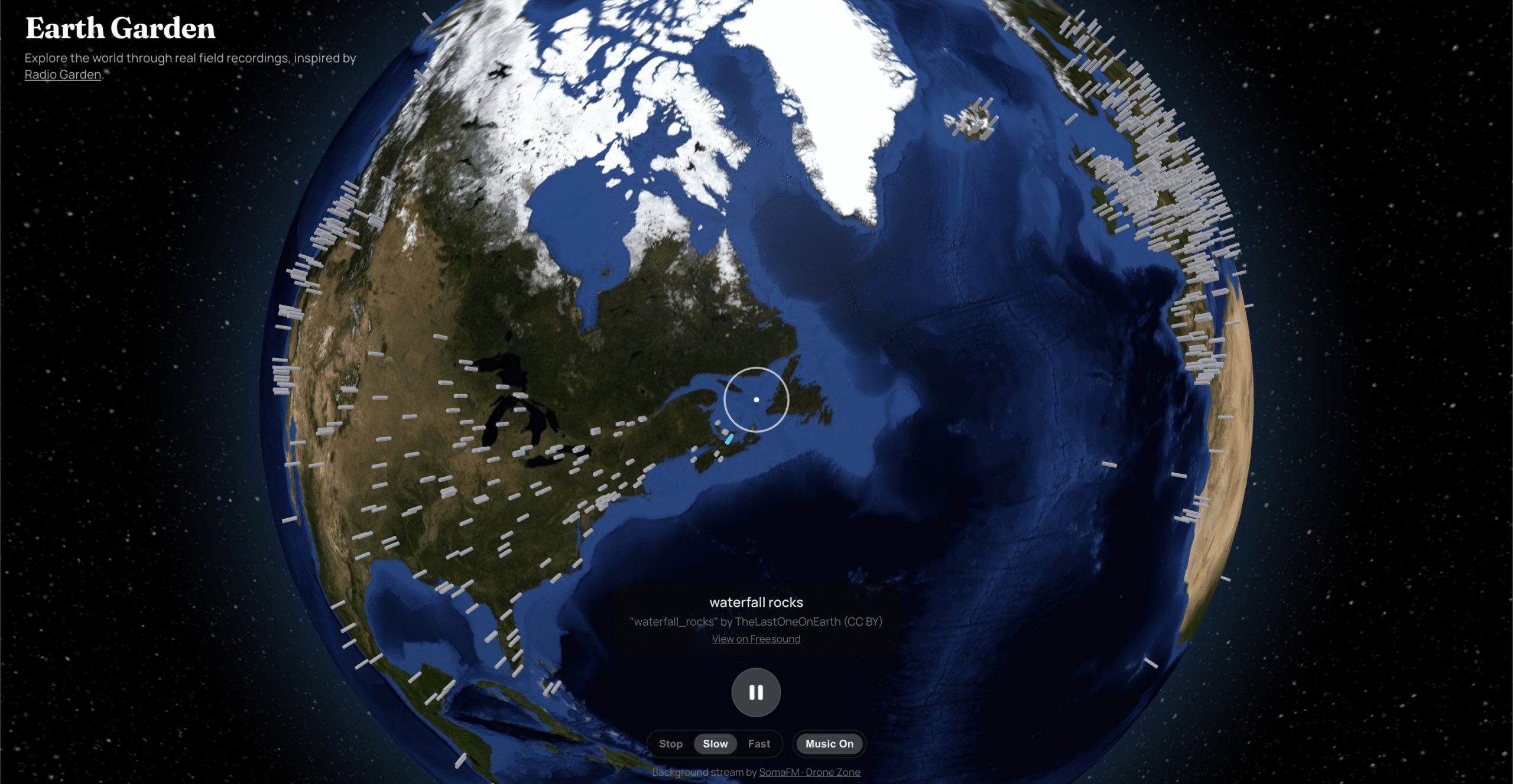 Explore the globe through real field recordings