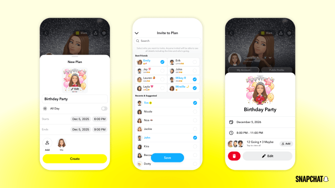 Snapchat takes aim at Partiful with new event-planning features