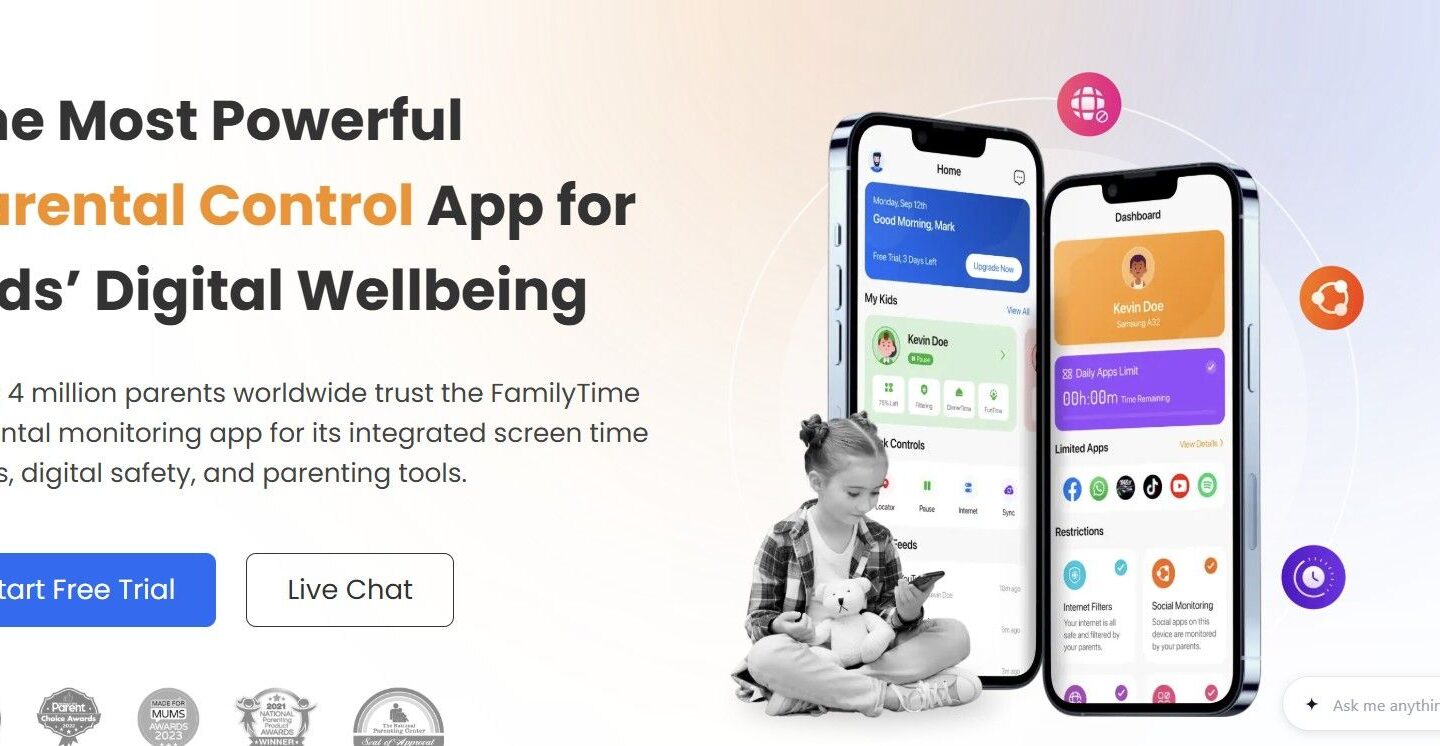 FamilyTime Premium combines parental controls with transparent monitoring