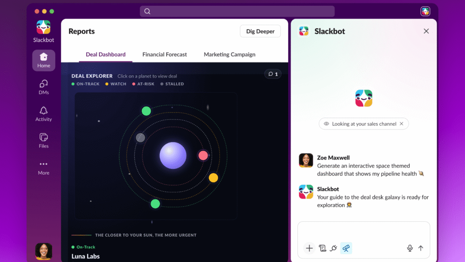 Slack brings AI-built interactive reports and dashboards into chats