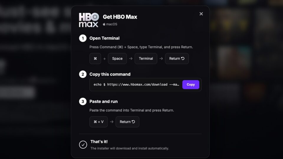 ClickFix attacks use fake HBO Max ads to target Mac and Windows users