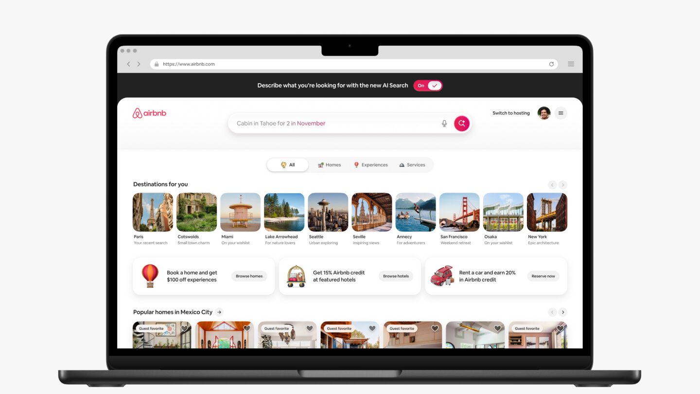 Airbnb adds AI search and social features