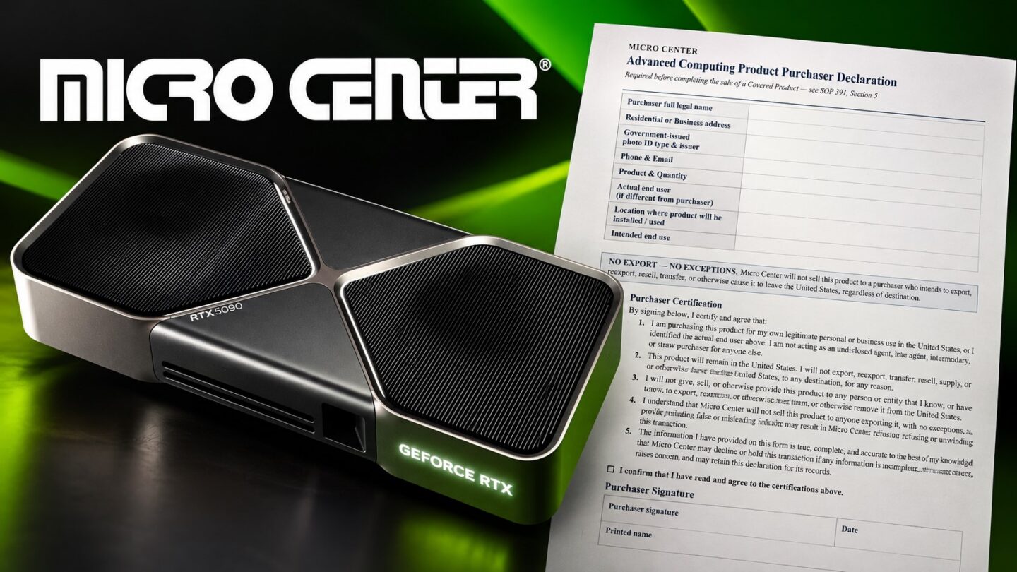Micro Center Reportedly Requires RTX 5090 Buyers to Sign No-Export Declaration