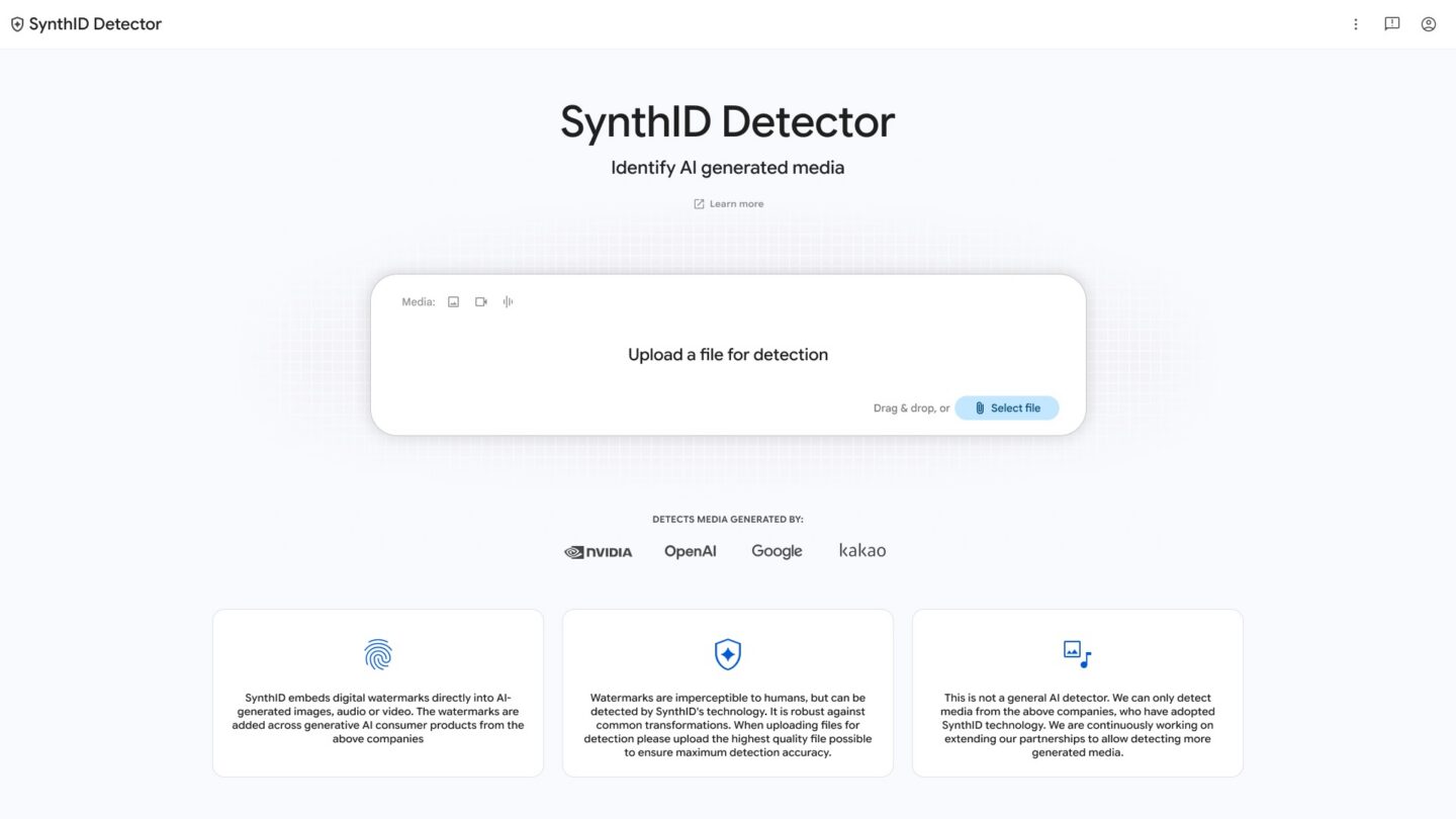 Google opens SynthID media verification website to everyone